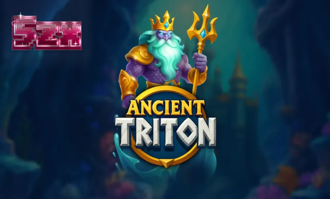 Tampilan visual slot Ancient Triton dengan latar belakang istana bawah air yang megah